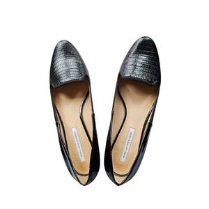 Diane Von Furstenberg Black Textured Loafers